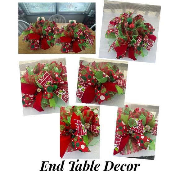 Green Monster Grinch Candle Holder Centerpiece, Candy Jar End Table Decor - Picture 10 of 10